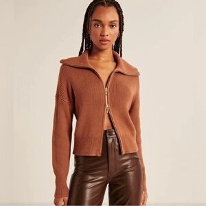 Abercrombie | Double Zip Ribbed Cardigan